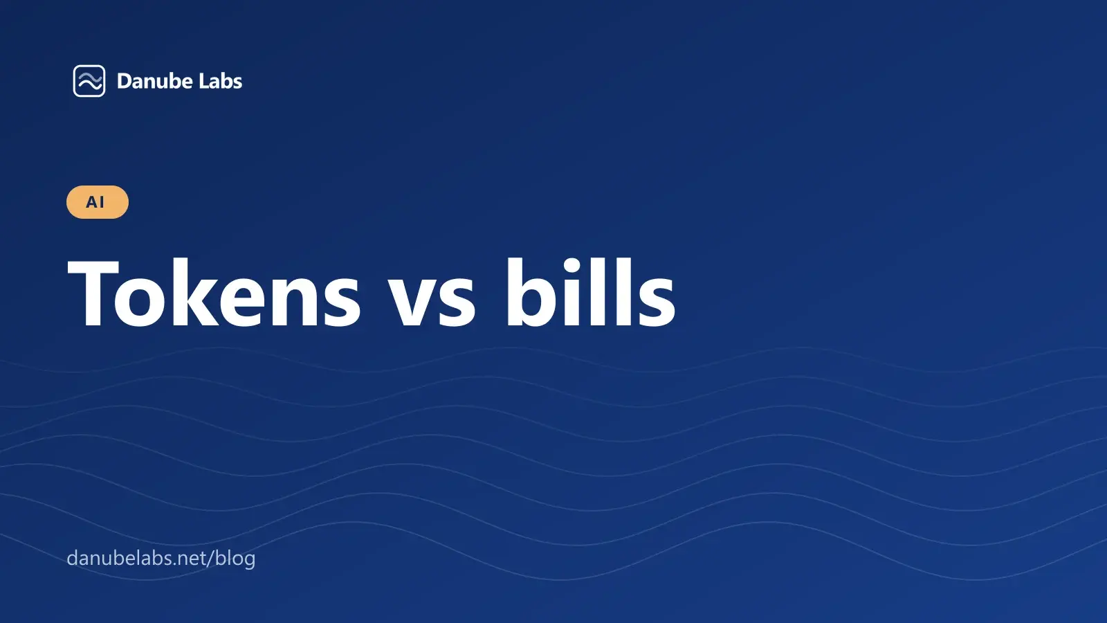 Abstract chart with a falling price line and a rising total bill line, labelled tokens and cost per task