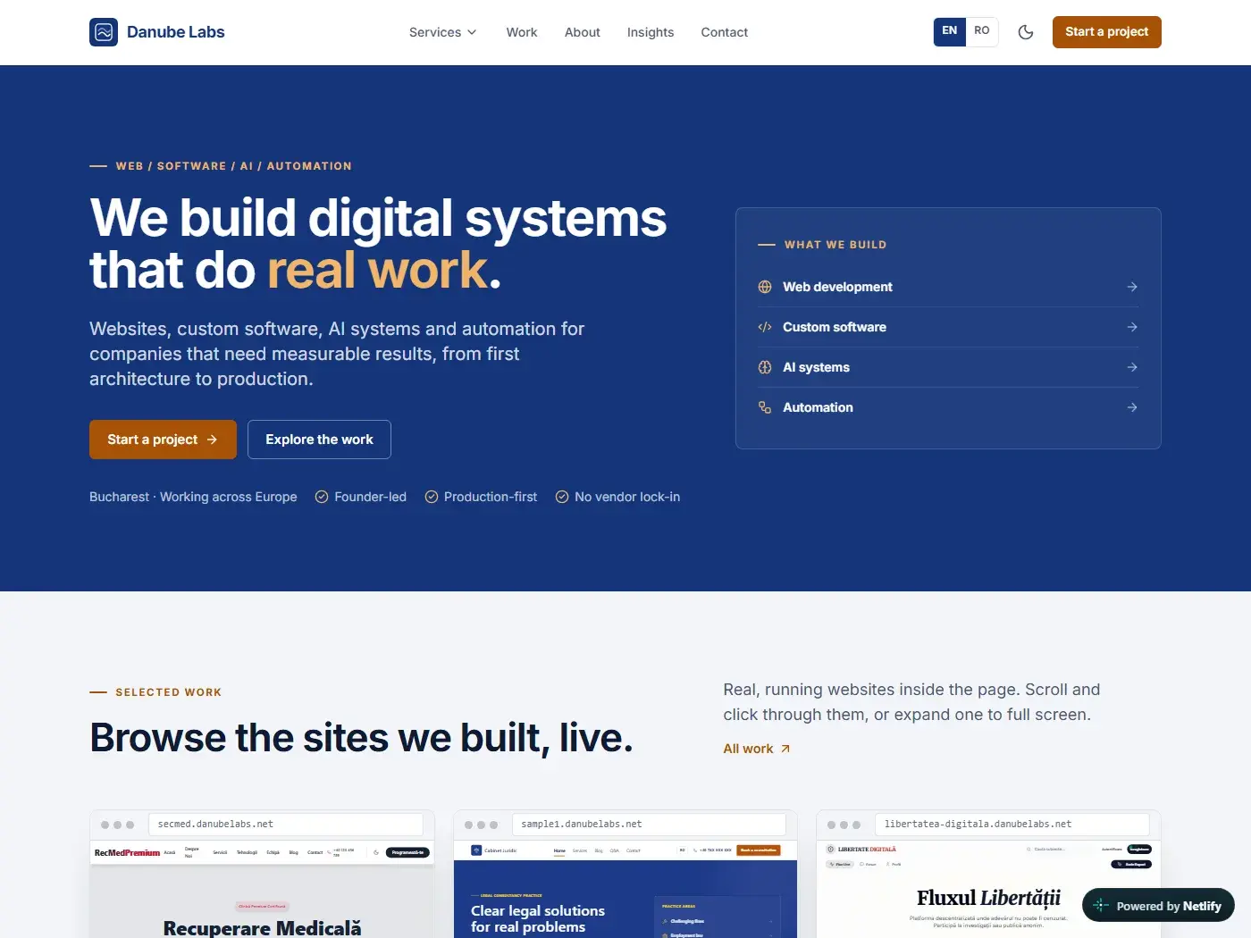 The Danube Labs homepage