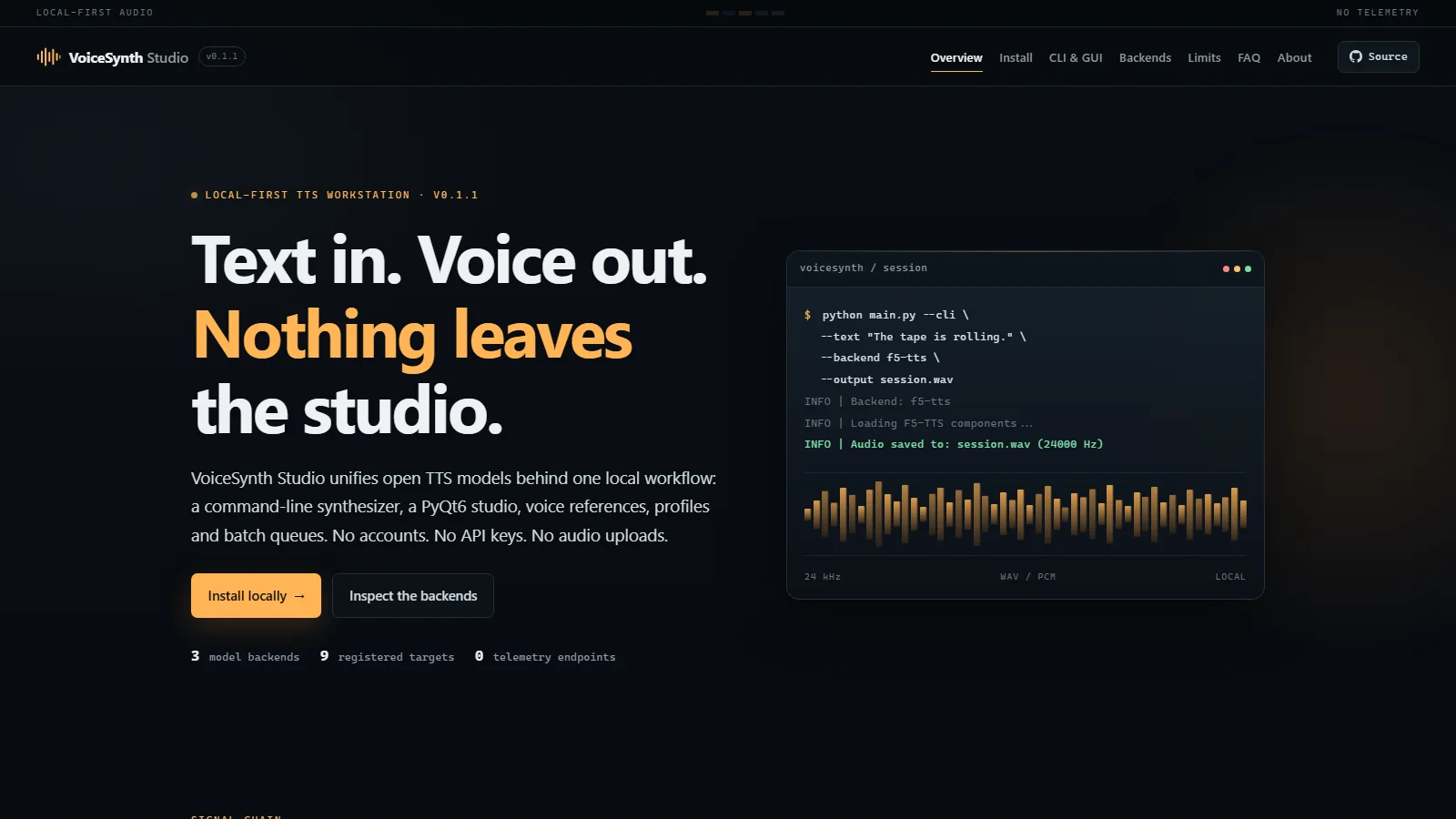 Site-ul de documentație VoiceSynth Studio